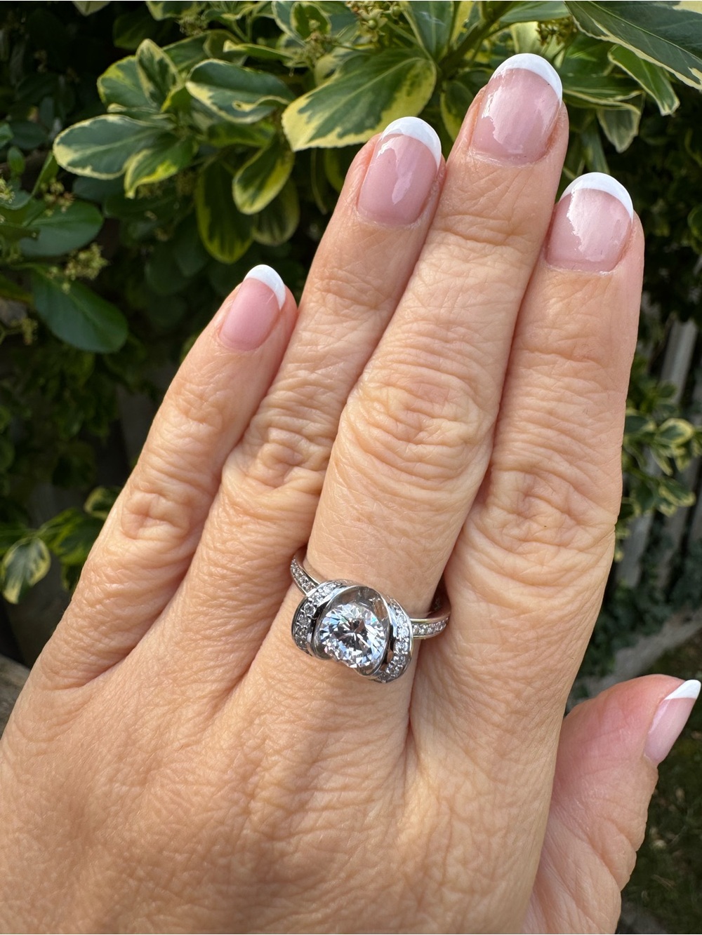 Silver Ribbon CZ Ring Size 8 925 Designer Style